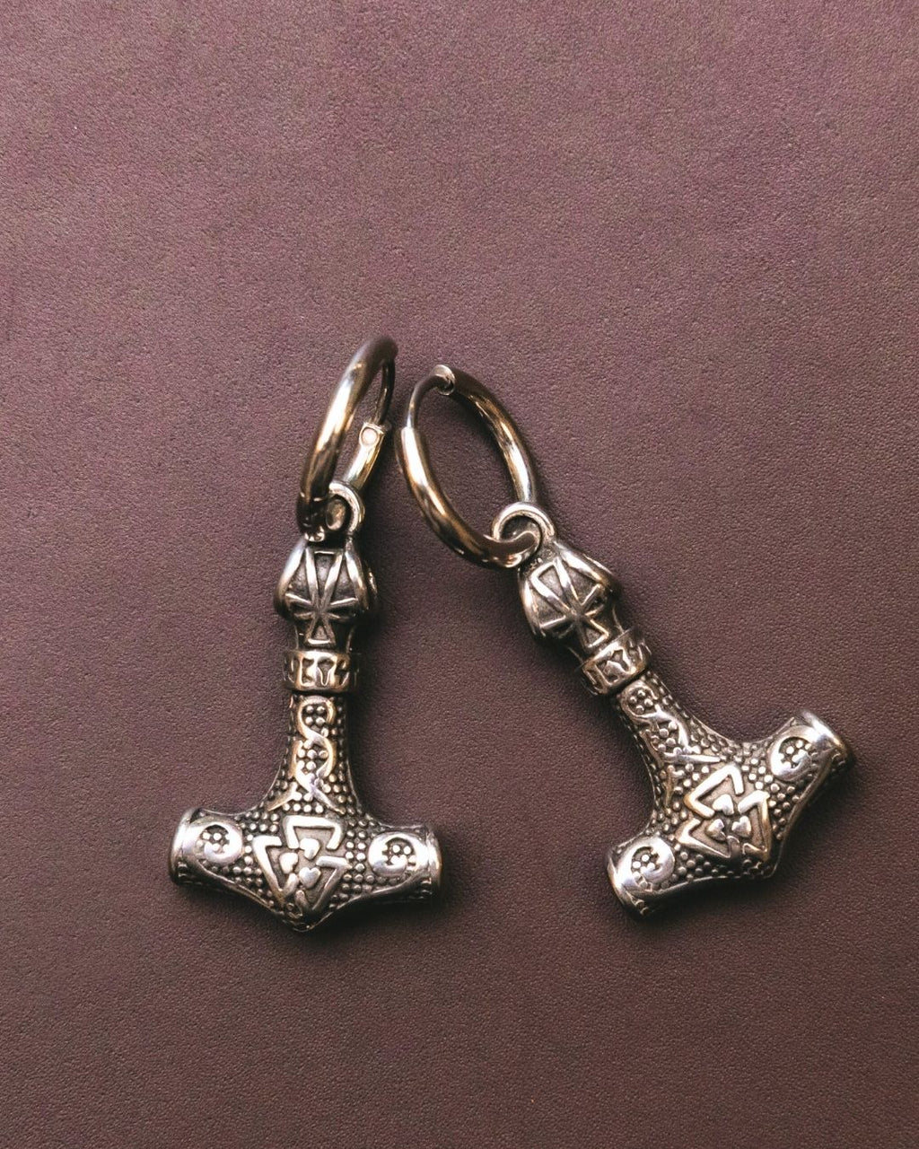 MJØLNER HAMMER PENDANT EARRINGS