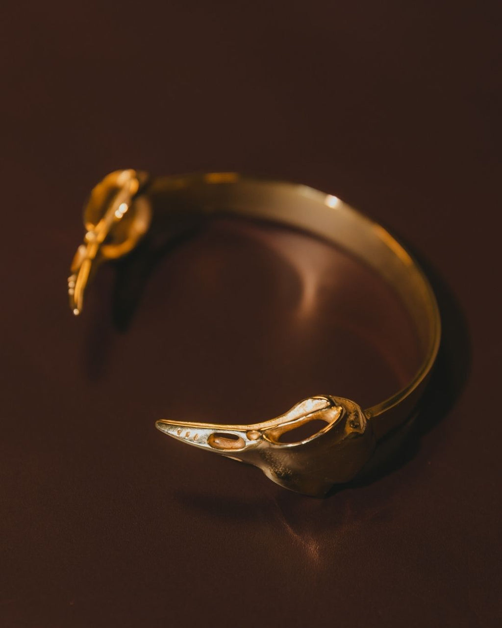 GOLD PLATED VIKING RAVEN BRACELET CUFF