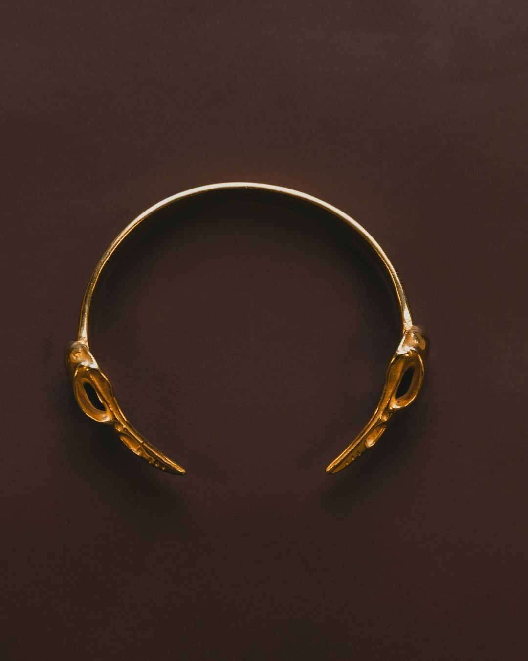 GOLD PLATED VIKING RAVEN BRACELET CUFF