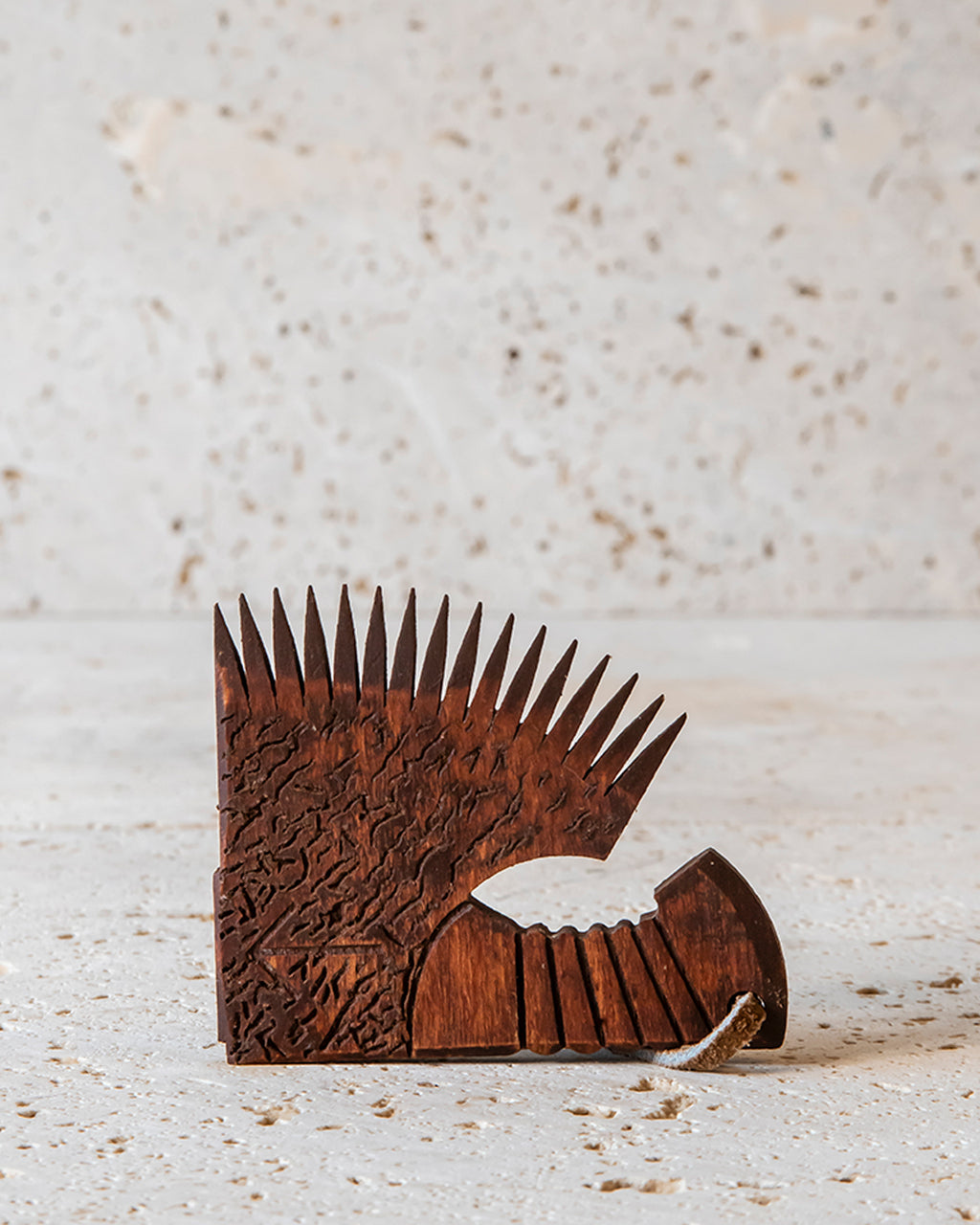 HAND CARVED BEARD COMB - AXE