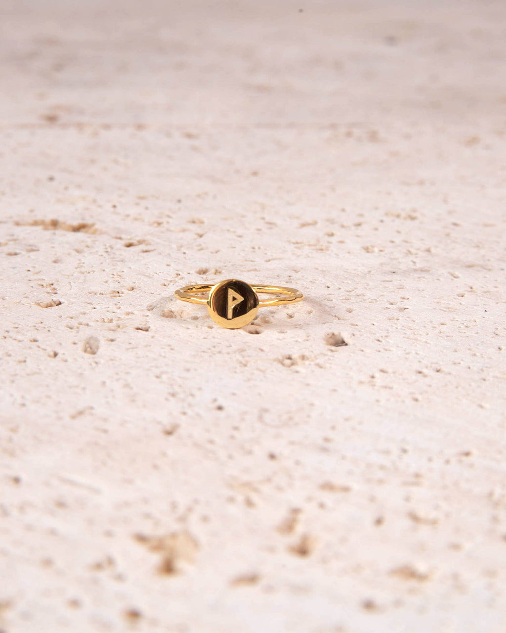 MINIMALIST 18K GOD PLATED RUNE RING