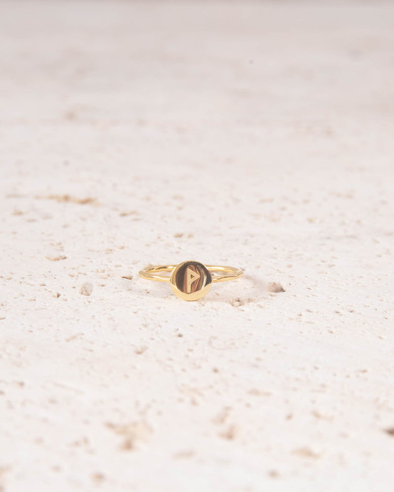 Minimalist 18k Gold Vermeil Rune Ring