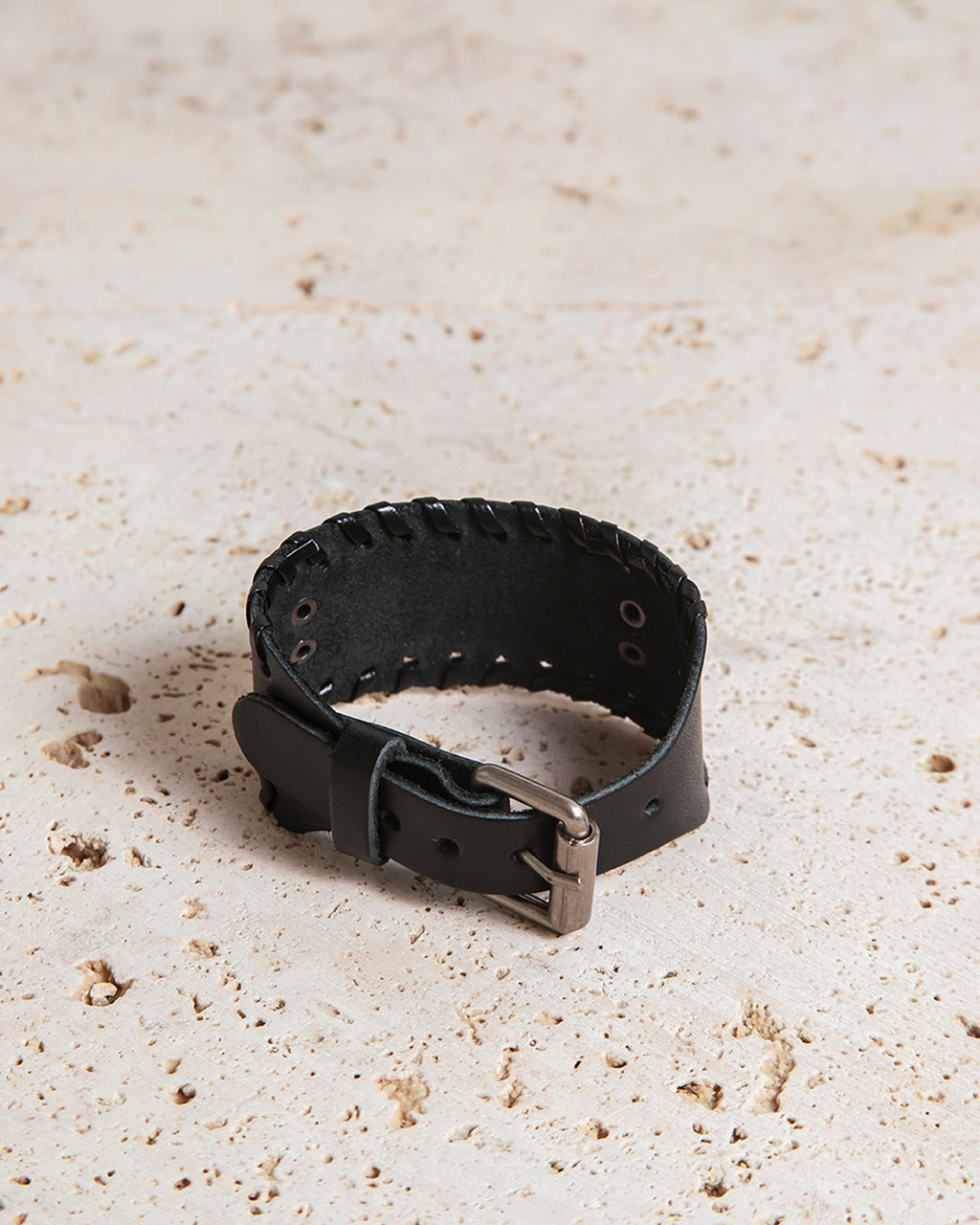 LEATHER CUFF WITH YGGDRASIL PLATE