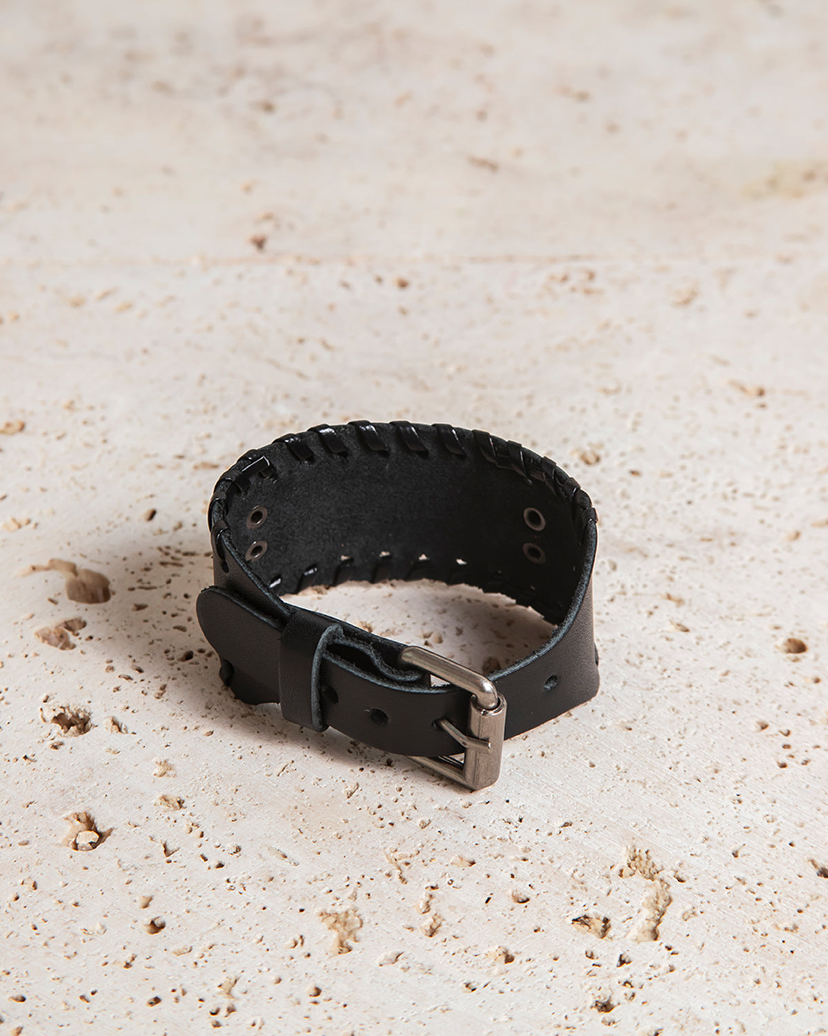 LEATHER CUFF WITH YGGDRASIL PLATE