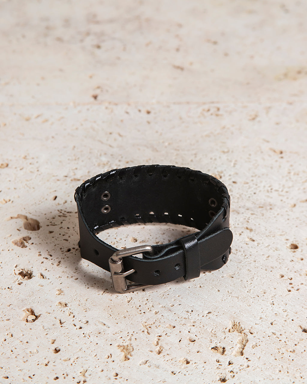 LEATHER CUFF WITH YGGDRASIL PLATE