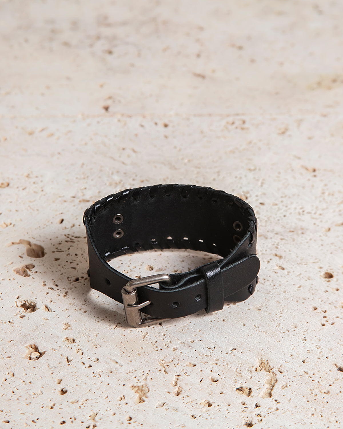 LEATHER CUFF WITH YGGDRASIL PLATE