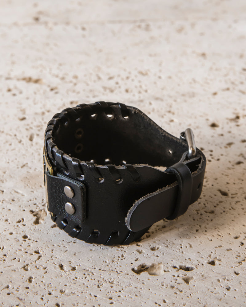 LEATHER CUFF WITH FENRIR PLATE