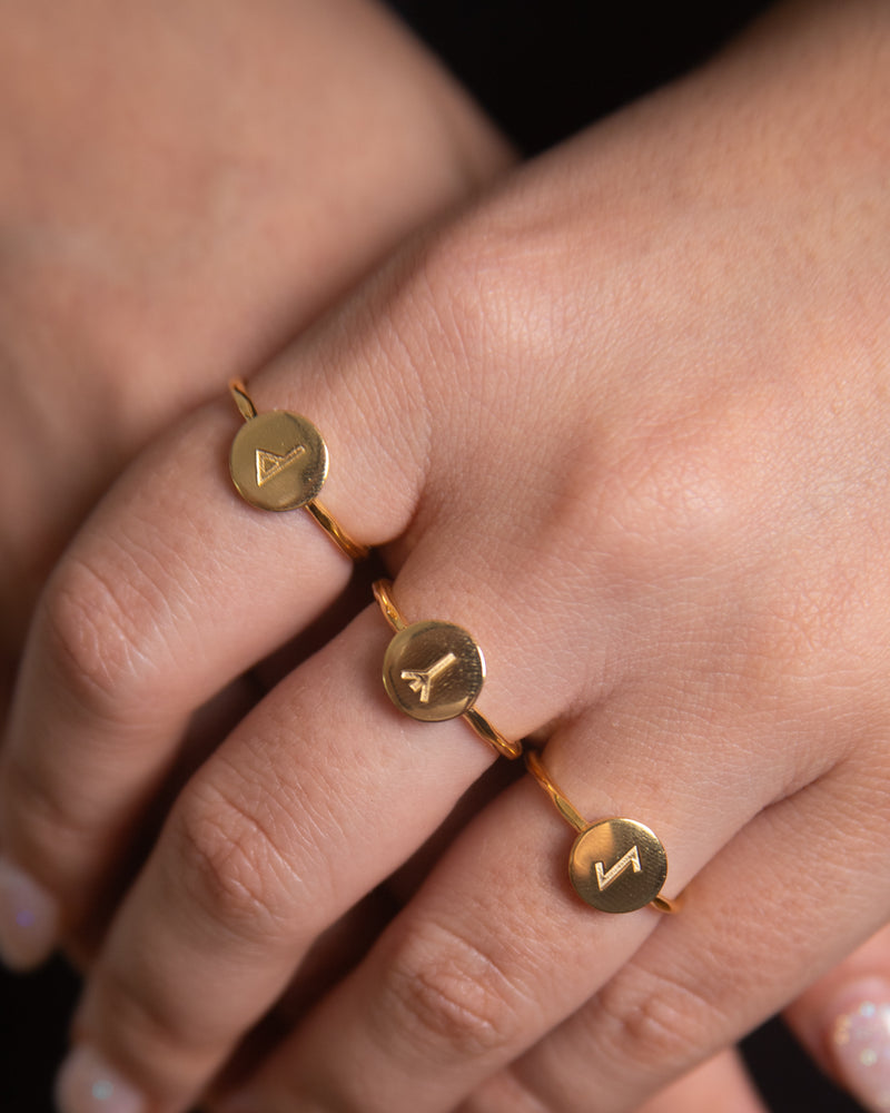 Minimalist 18k Gold Vermeil Rune Ring