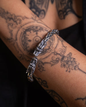 DRAGON HEADS STERLING SILVER BRACELET