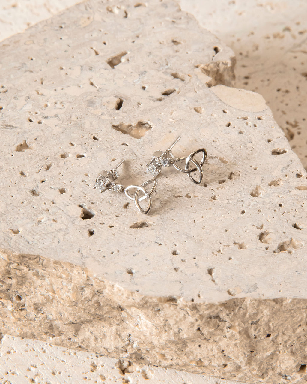 TRIQUETRA STERLING SILVER DROP EARRINGS