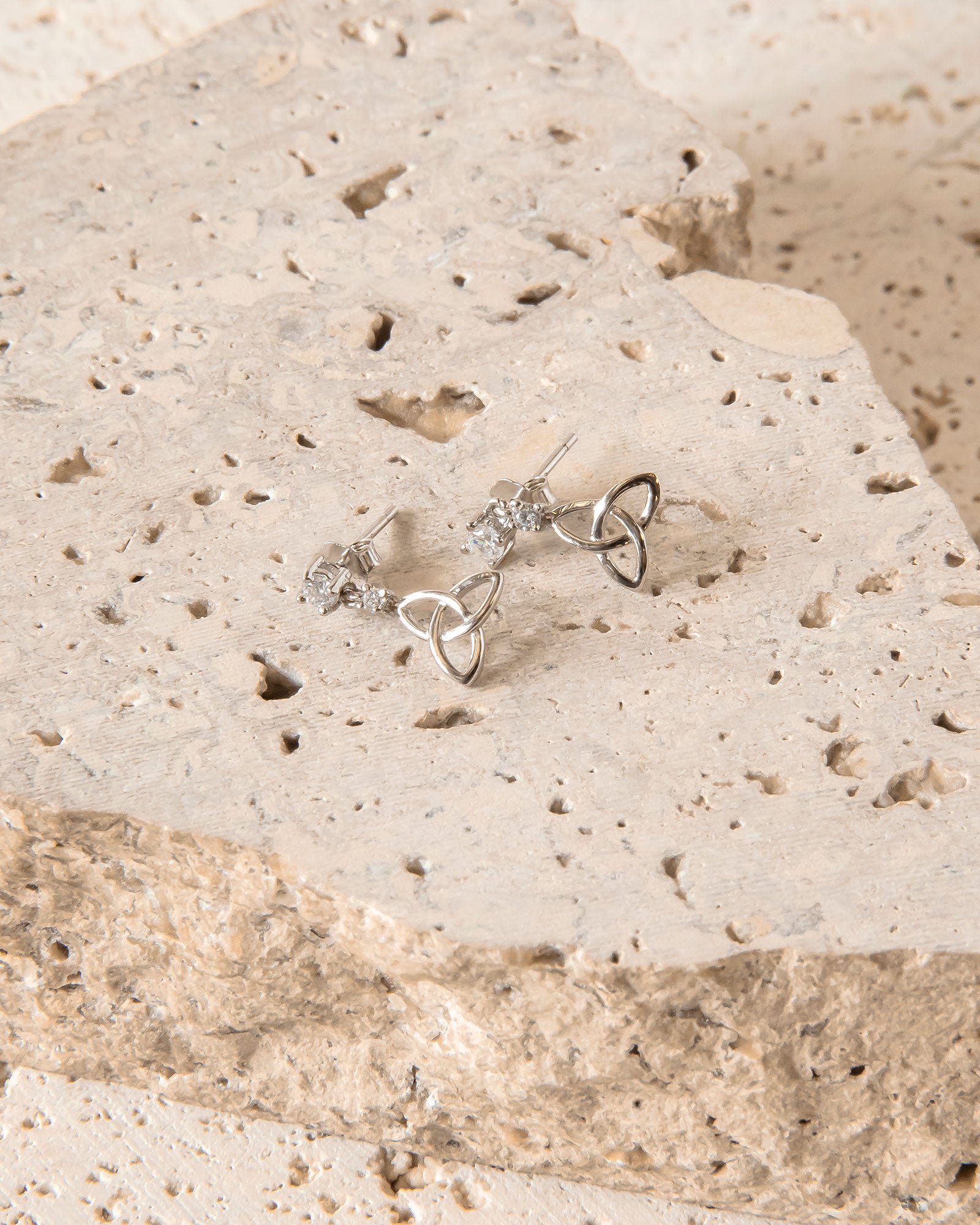 TRIQUETRA STERLING SILVER DROP EARRINGS