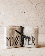 MJØLNER BEIGE EMBROIDED NAPKINS SET
