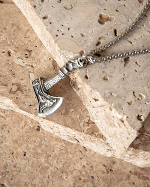 CELTIC WOLF & HERON AXE NECKLACE