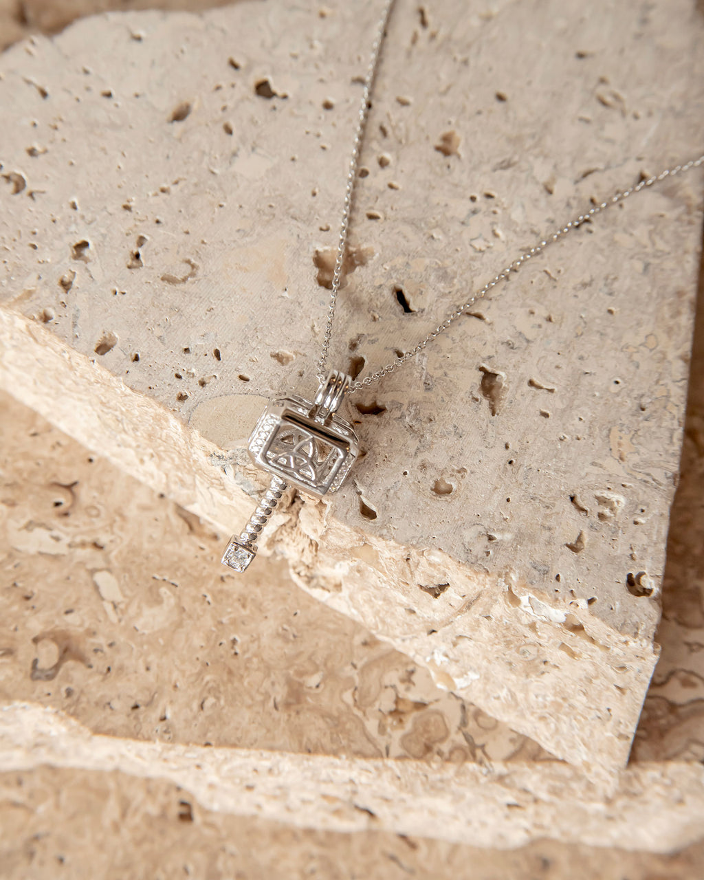 PETIT MJØLNER HAMMER PENDANT & CHAIN - STERLING SILVER