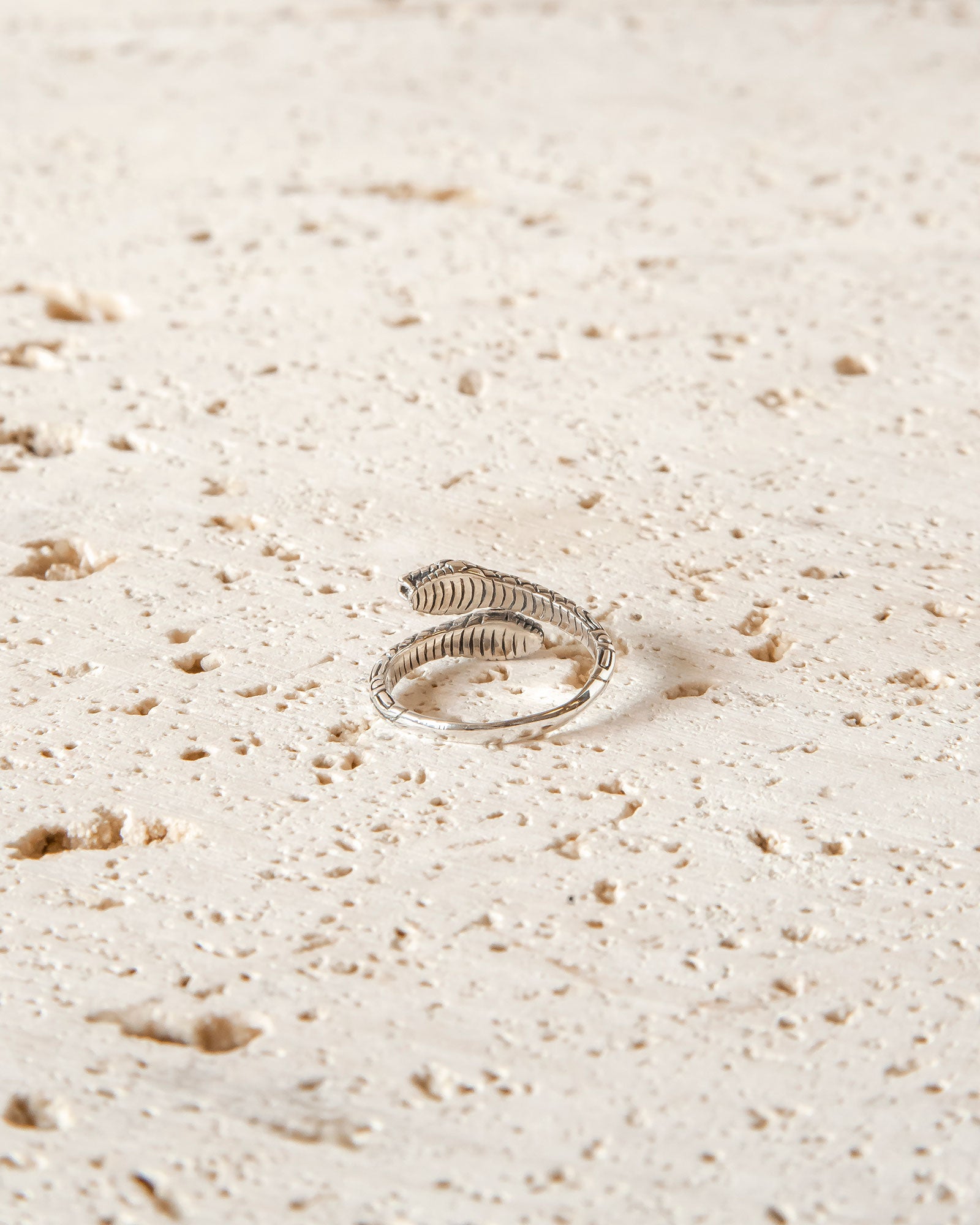 DOUBLE HEADED JÖRMUNGANDR STERLING SILVER RING