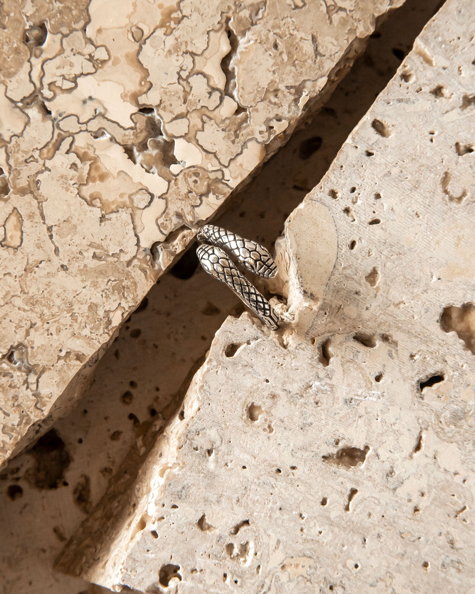 DOUBLE HEADED JÖRMUNGANDR STERLING SILVER RING