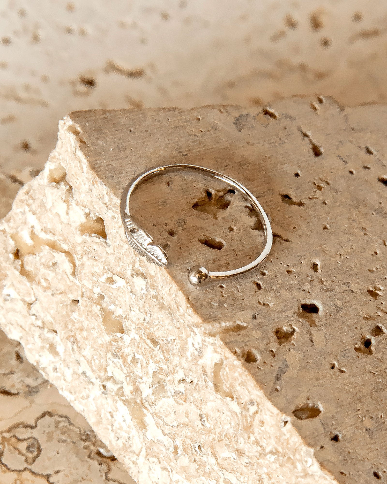 MINIMALIST RAVEN'S FEATHER RING