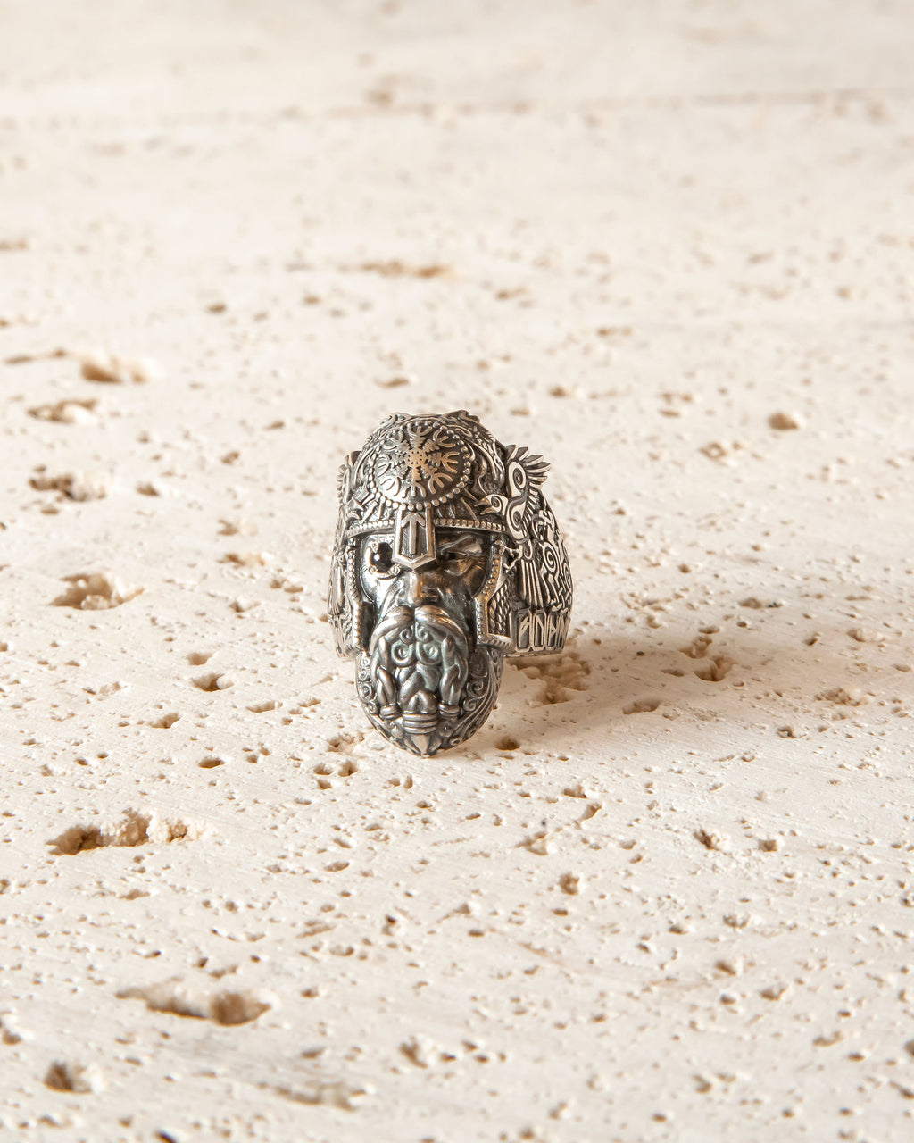 ODIN - GOD OF WAR RING WITH SAPPHIRE