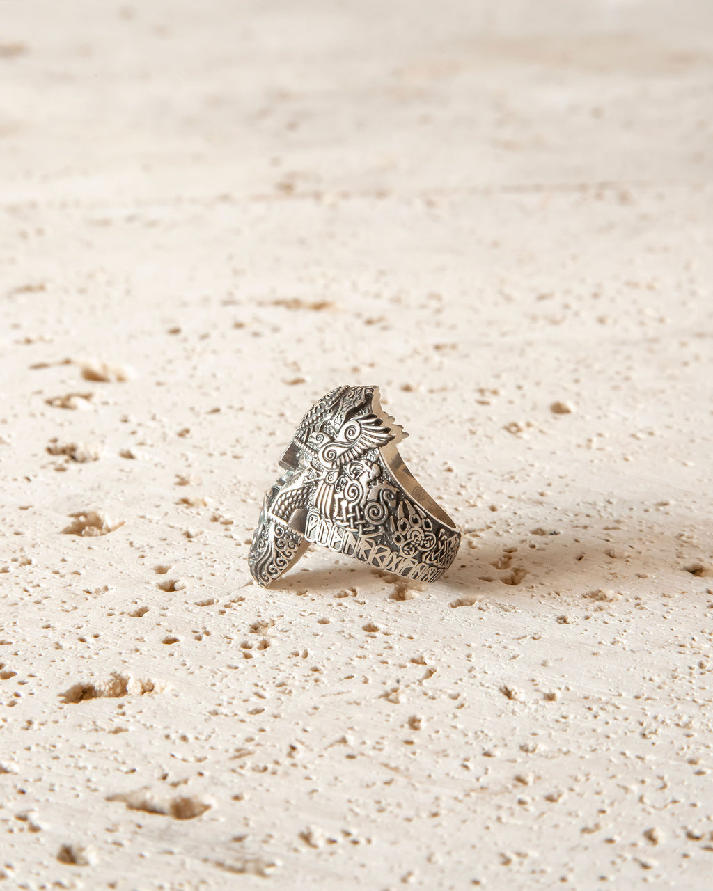 ODIN - GOD OF WAR RING WITH SAPPHIRE