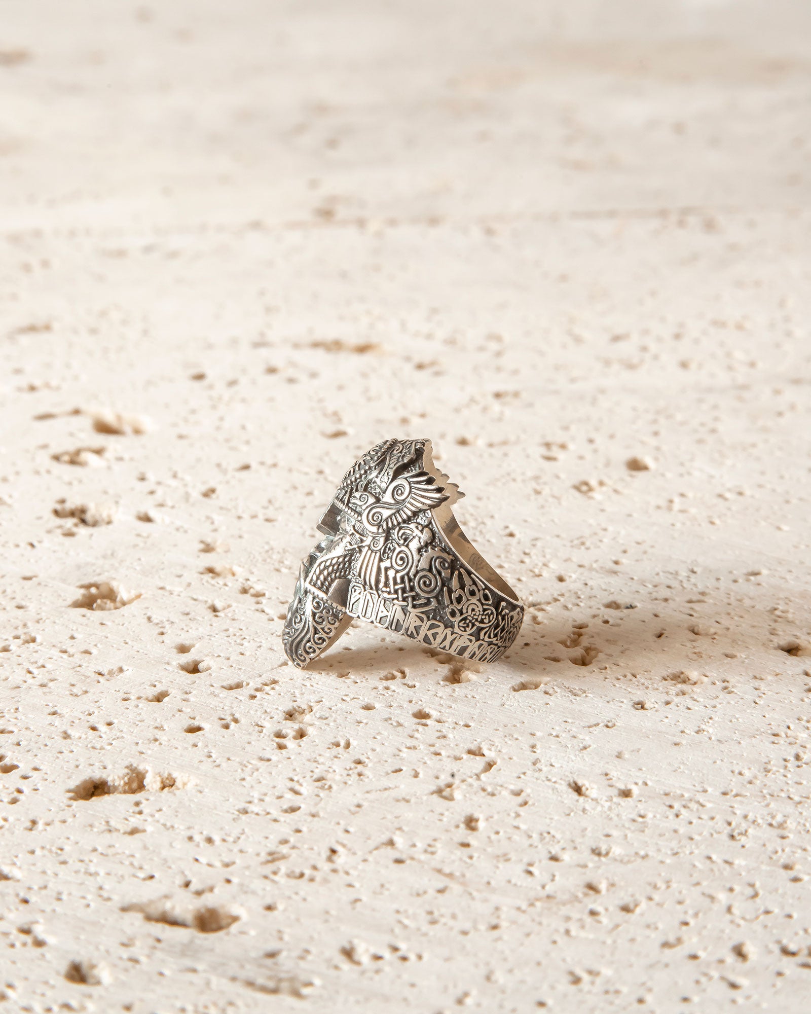 ODIN - GOD OF WAR RING WITH SAPPHIRE