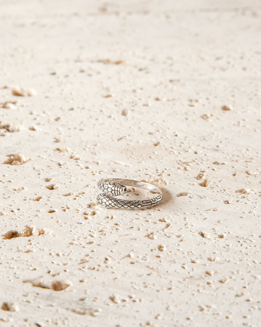 DOUBLE HEADED JÖRMUNGANDR STERLING SILVER RING