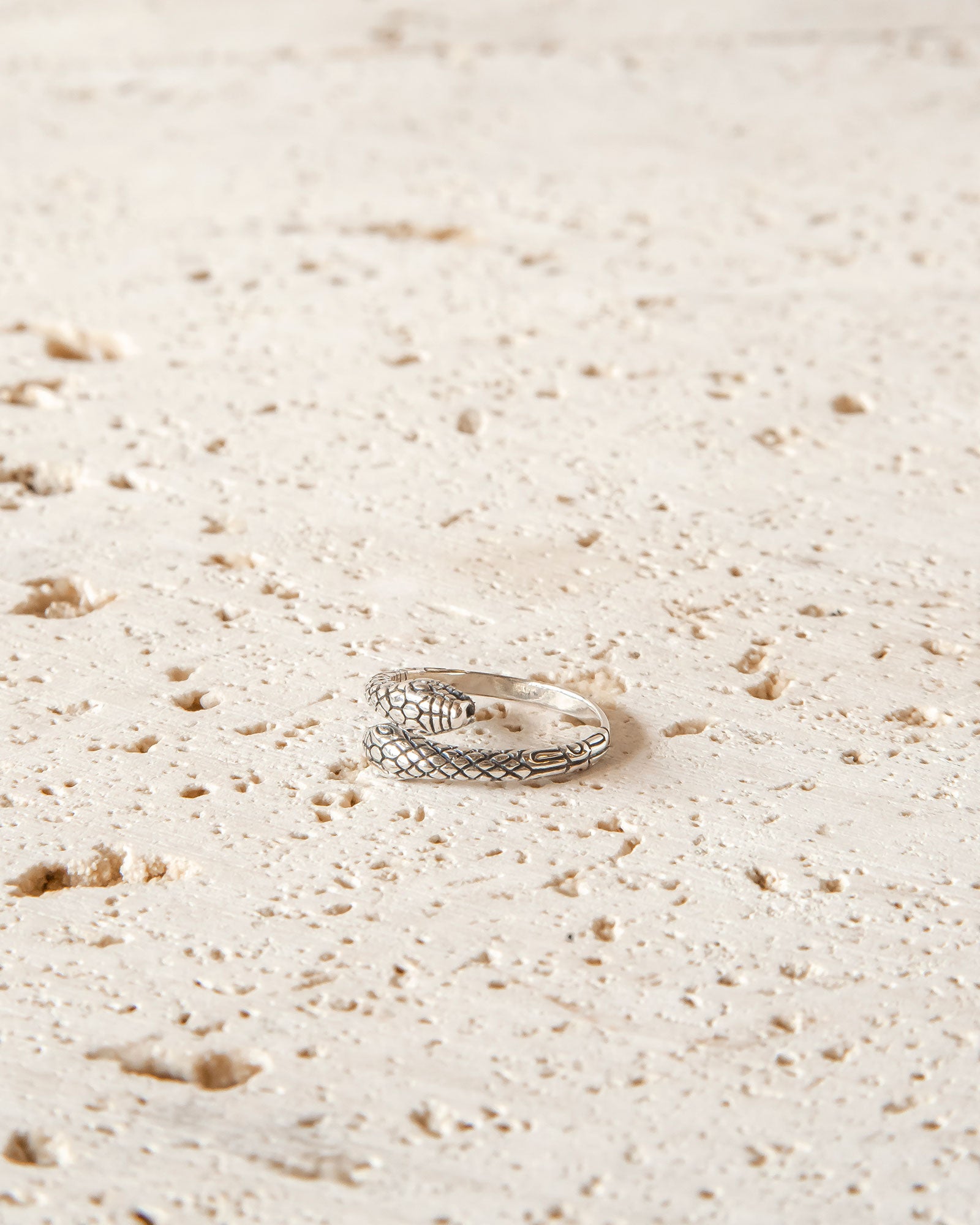 DOUBLE HEADED JÖRMUNGANDR STERLING SILVER RING