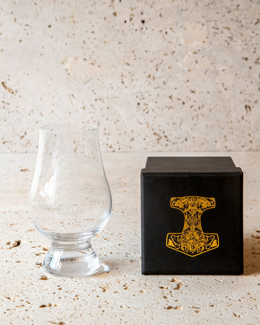 ETCHED WHISKY GLASS WITH GIFT BOX
