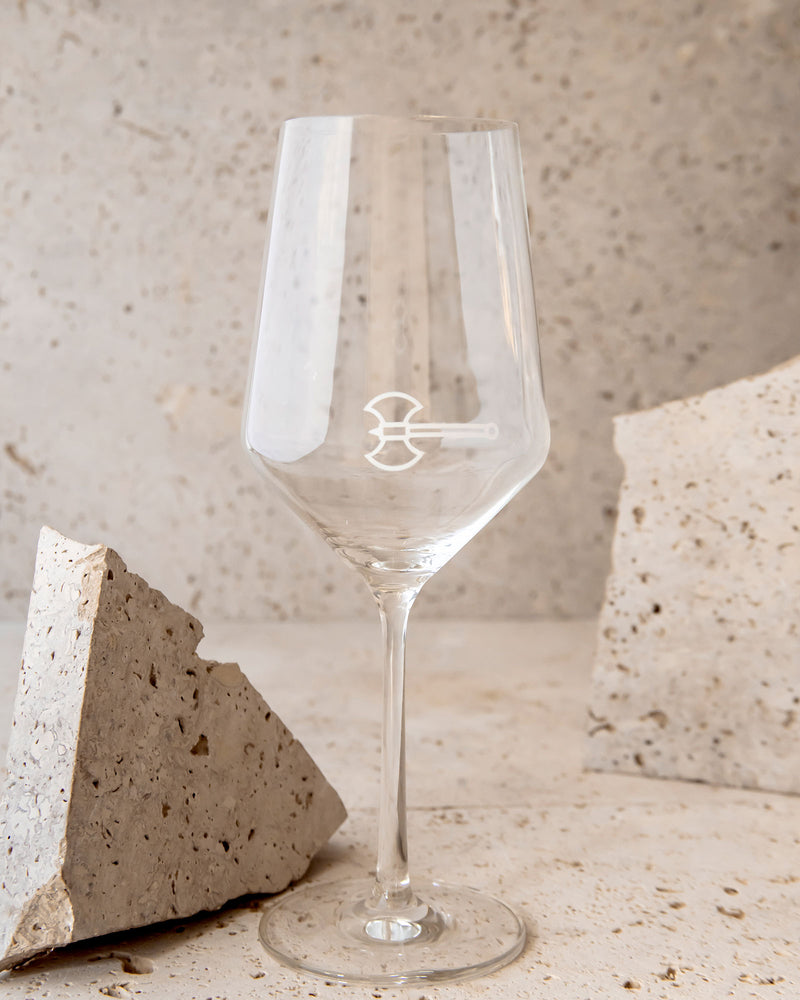 MJØLNER - CRYSTAL AXE BRANDED WINE GLASSES - SET OF 2