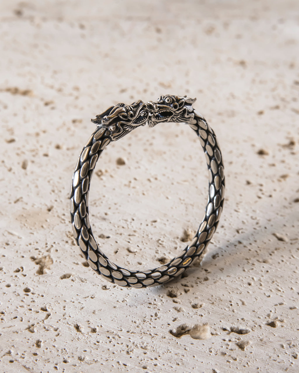 DRAGON HEADS STERLING SILVER BRACELET