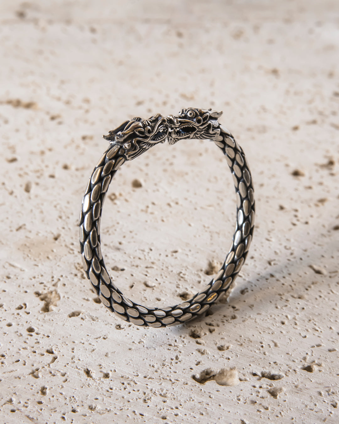 DRAGON HEADS STERLING SILVER BRACELET