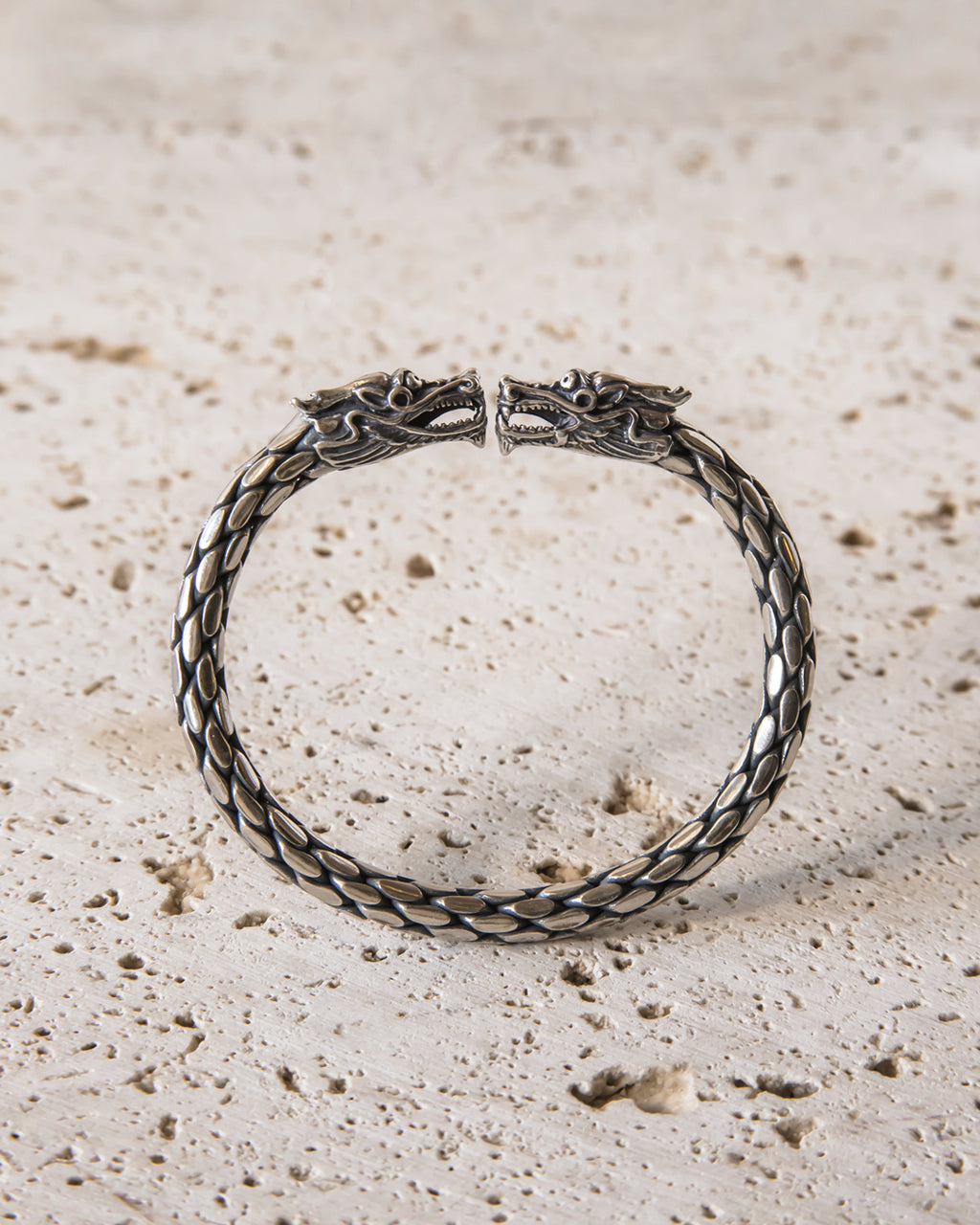 DRAGON HEADS STERLING SILVER BRACELET