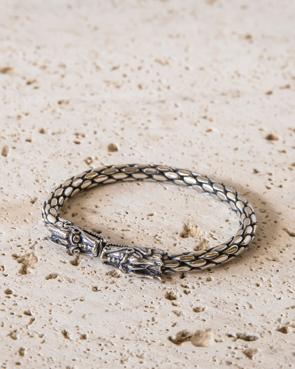 DRAGON HEADS STERLING SILVER BRACELET