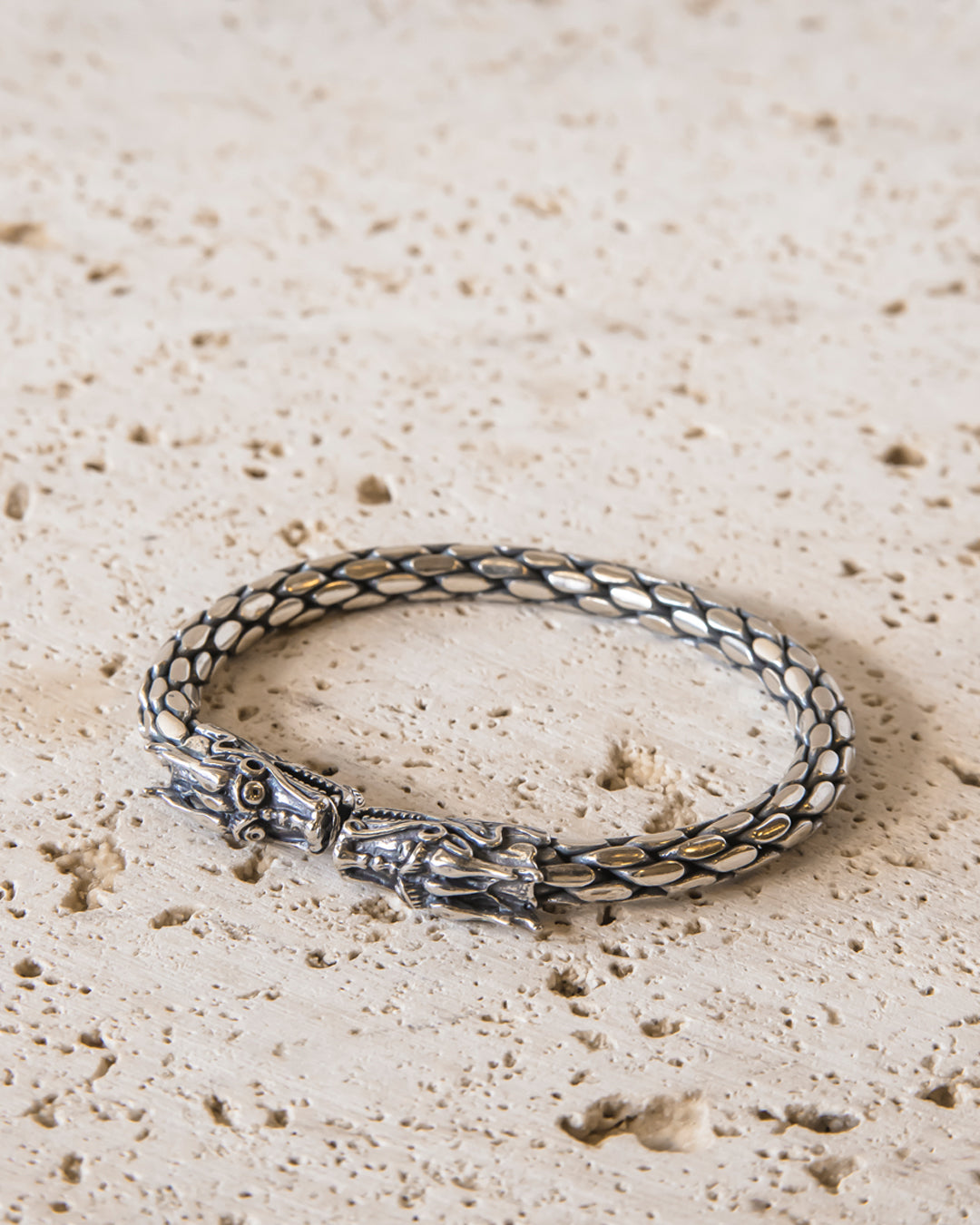 DRAGON HEADS STERLING SILVER BRACELET