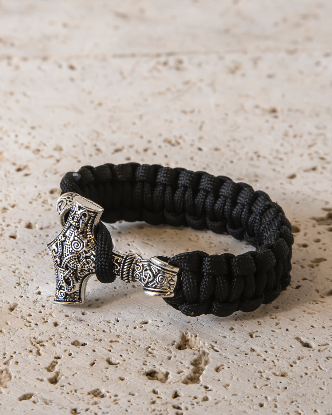 MJØLNER HAMMER BRACELET - BLACK