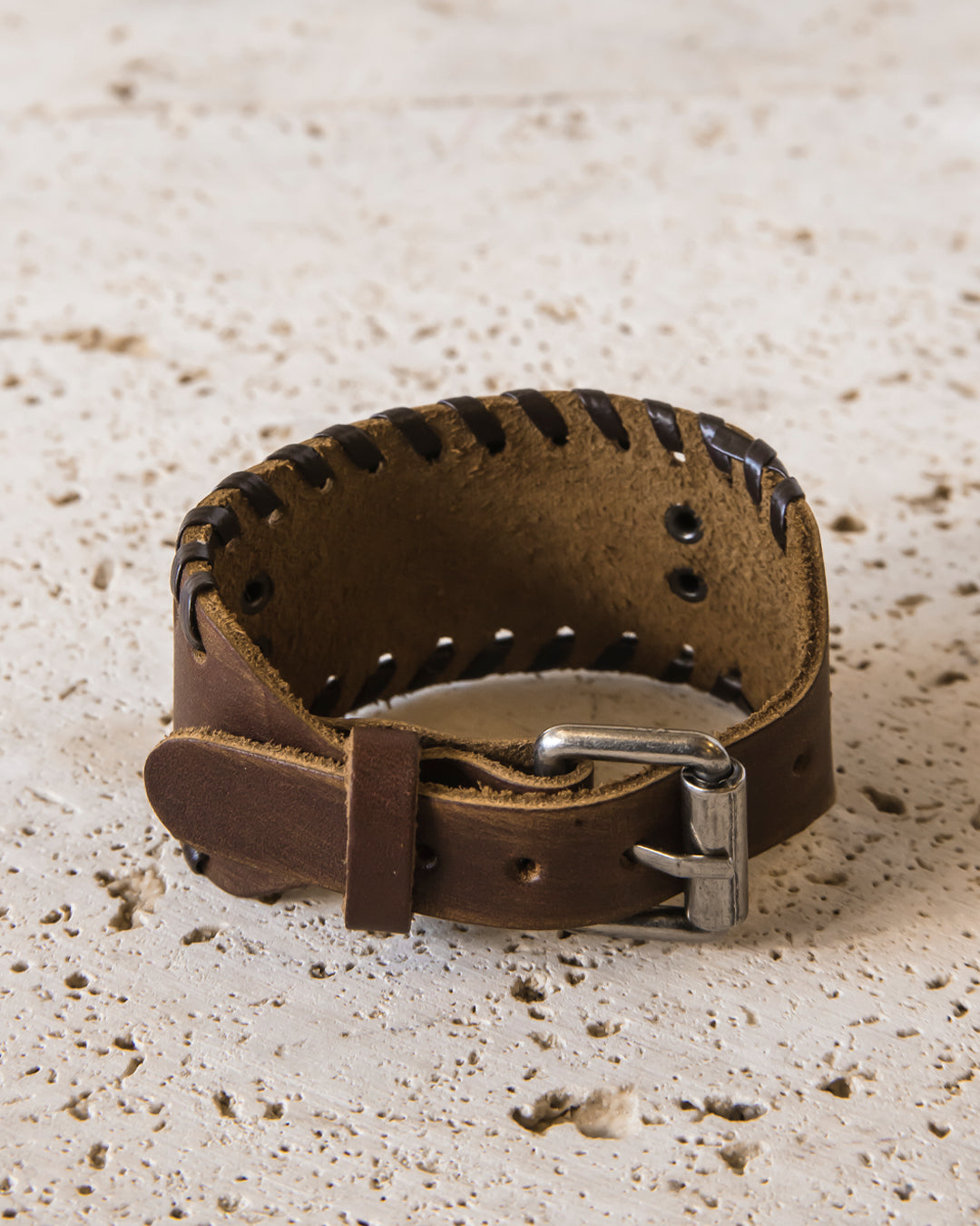 LEATHER CUFF WITH VALKNUT PLATE