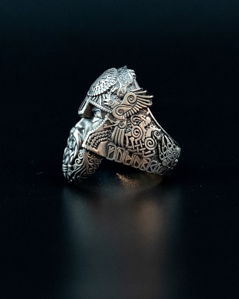 ODIN - GOD OF WAR RING WITH SAPPHIRE