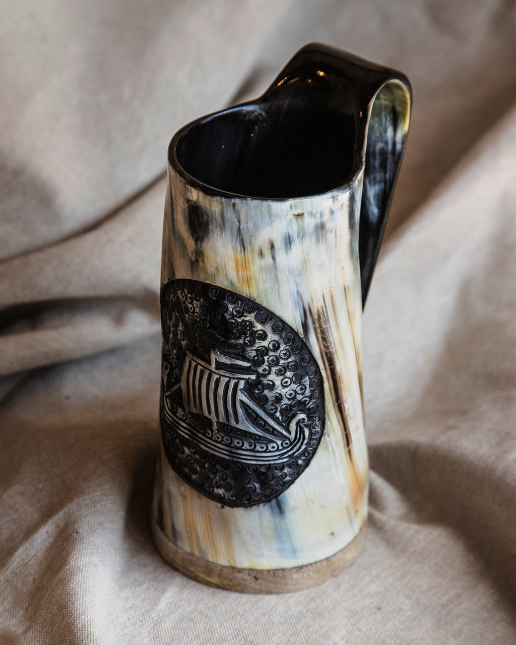 CARVED HORN MUG - DREKI