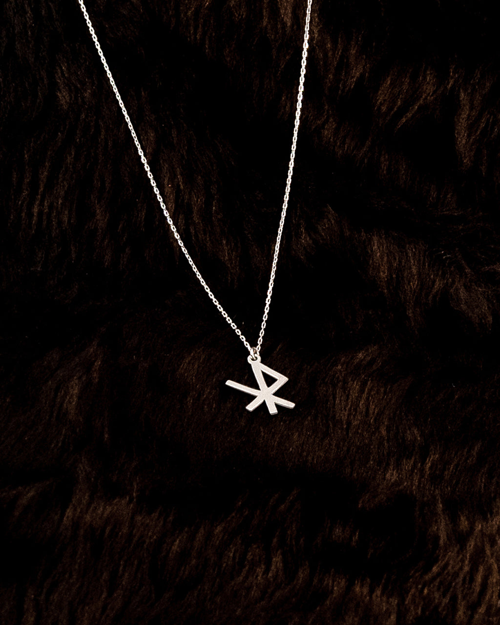 LOVE RUNE CHARM NECKLACE - SOLID STERLING SILVER