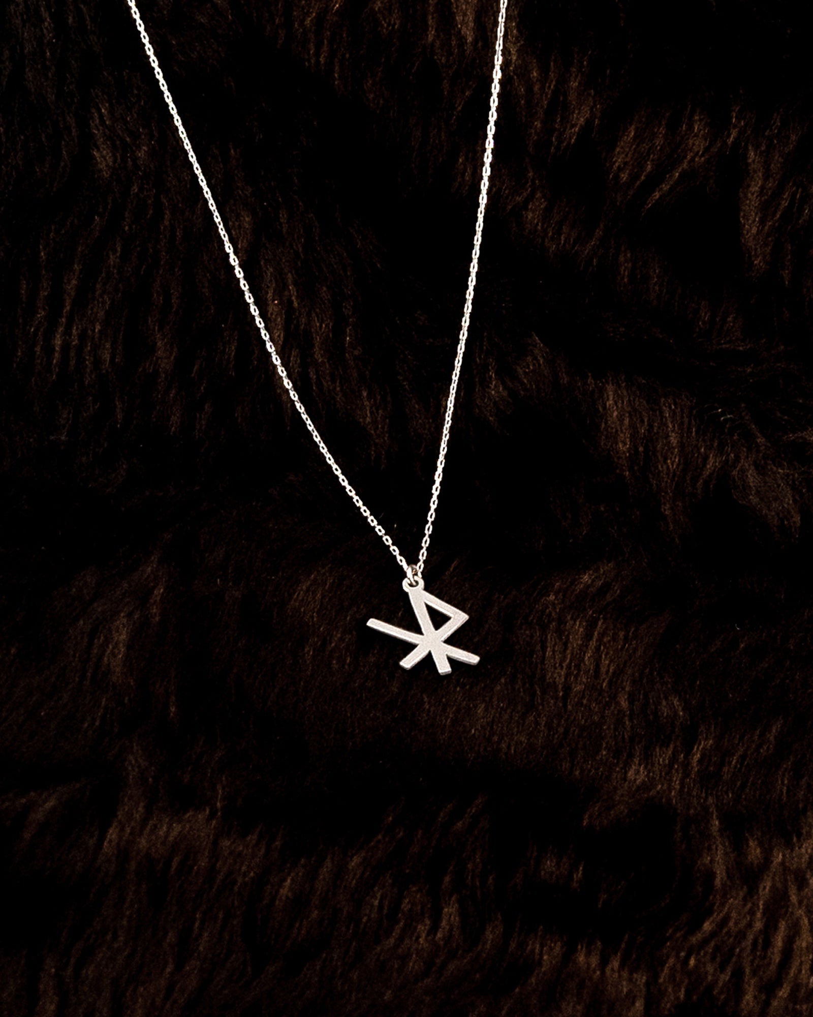 LOVE RUNE CHARM NECKLACE - SOLID STERLING SILVER