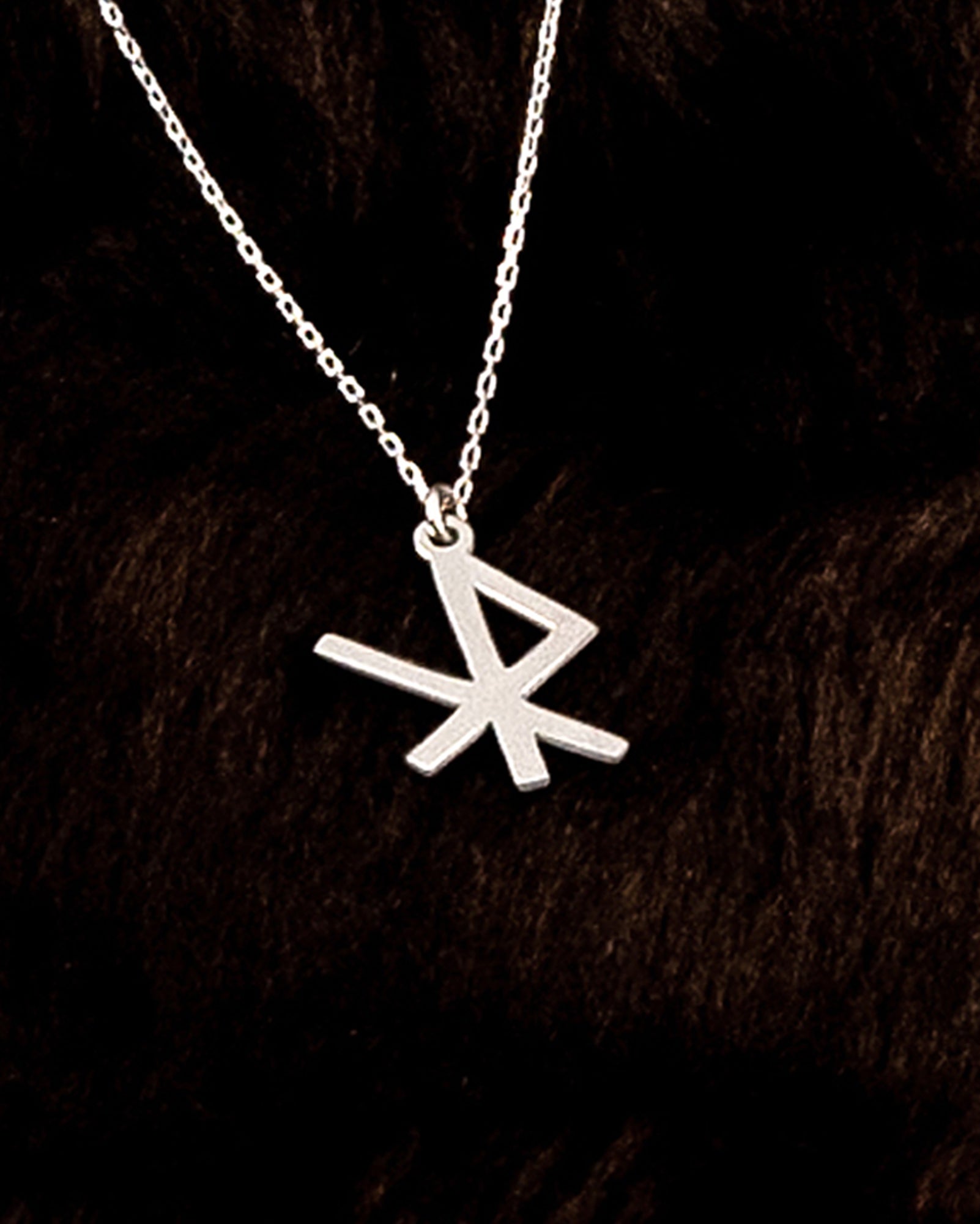 LOVE RUNE CHARM NECKLACE - SOLID STERLING SILVER