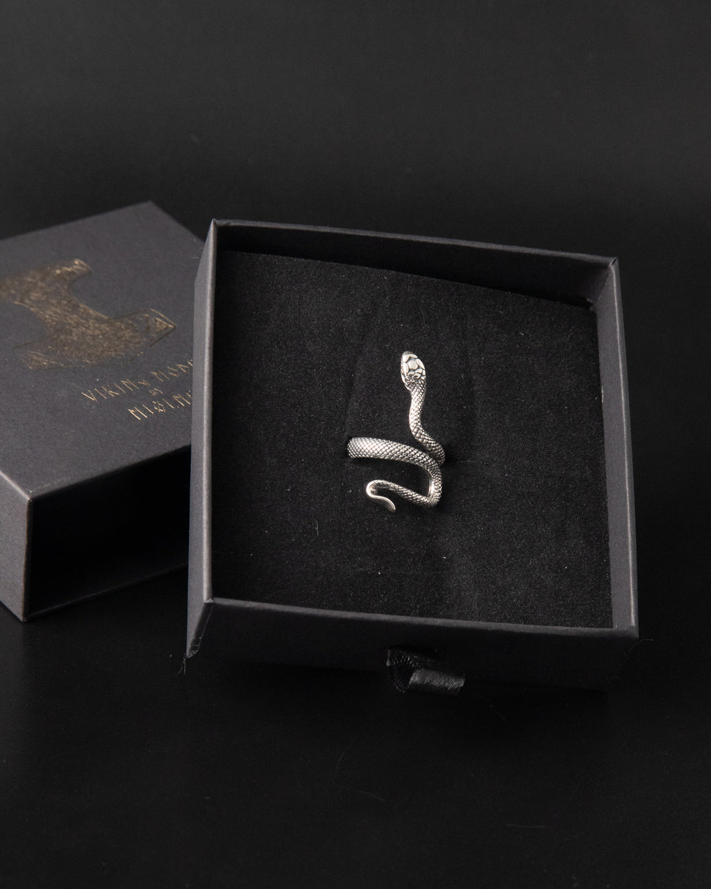 JÖRMUNGANDR ADJUSTABLE RING - STERLING SILVER