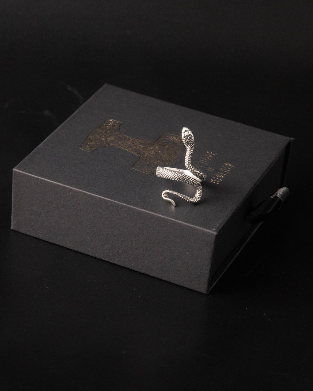 JÖRMUNGANDR ADJUSTABLE RING - STERLING SILVER