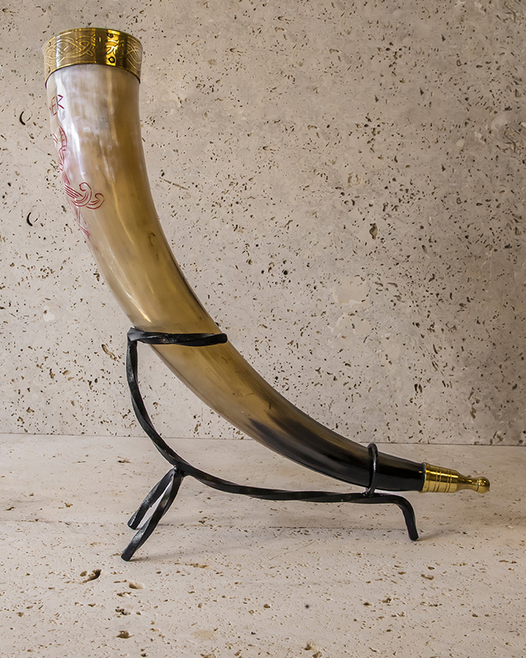 CLASSIC MJØLNER DRINKING HORN & STAND - 400ML