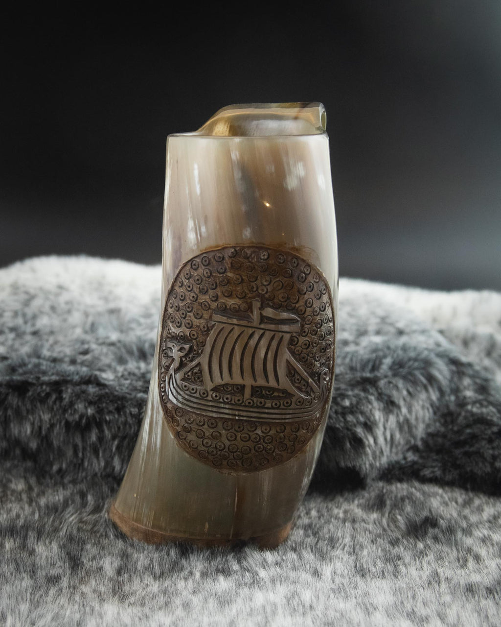 CARVED HORN MUG - DREKI