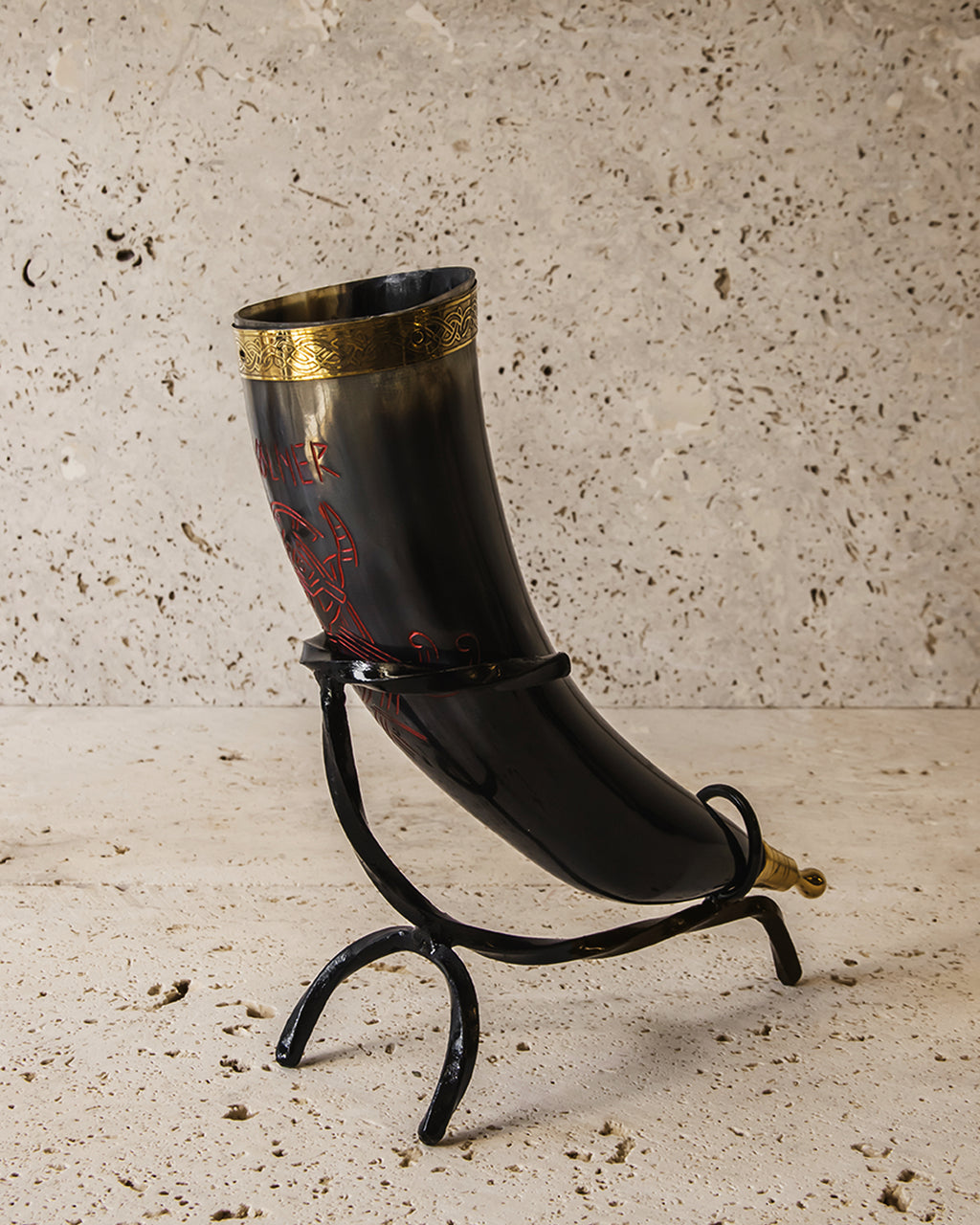 PETITE DRINKING HORN & STAND- 300ML