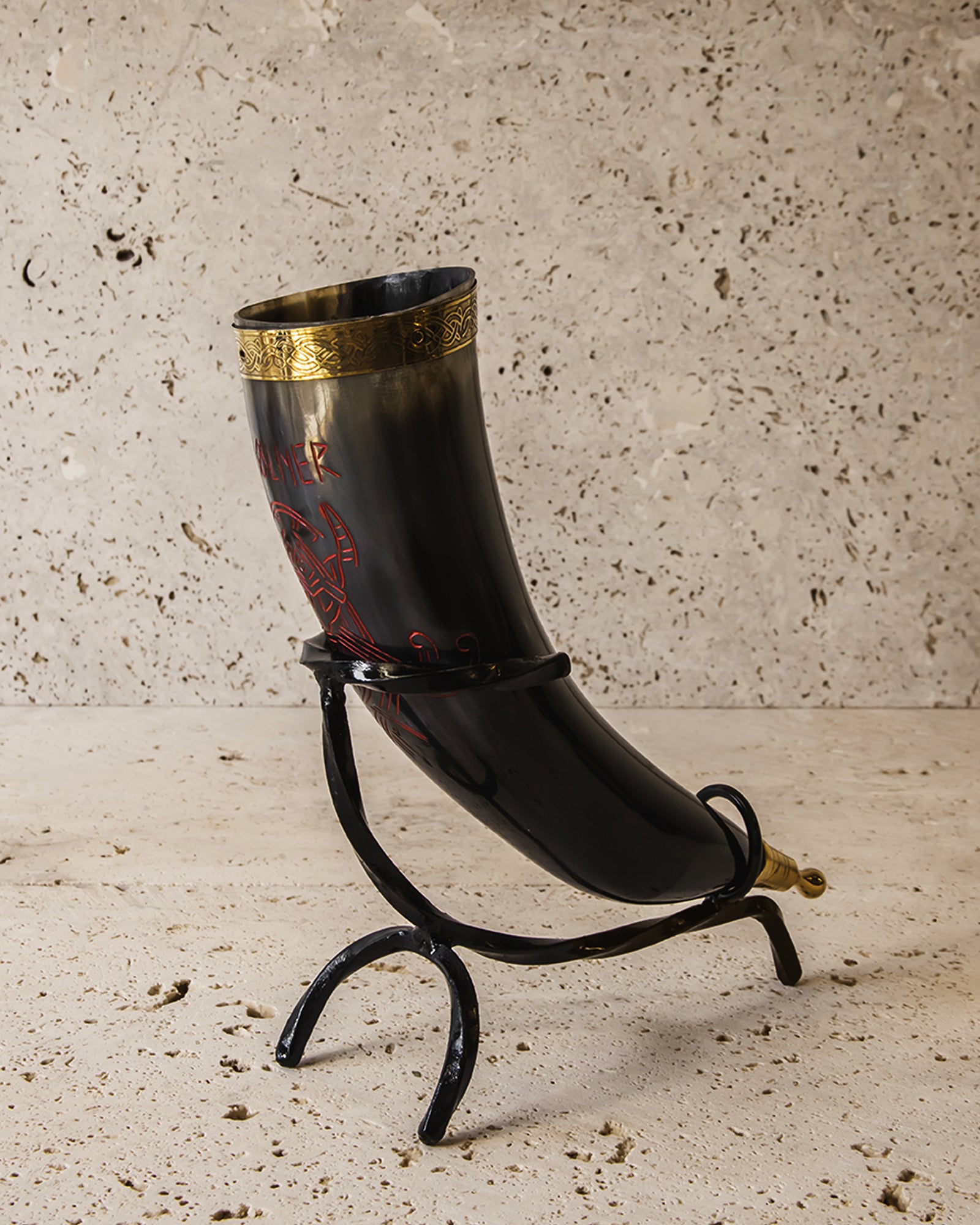 PETITE DRINKING HORN & STAND- 300ML