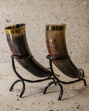 SMALL DRINKING HORN & STAND- 300ML